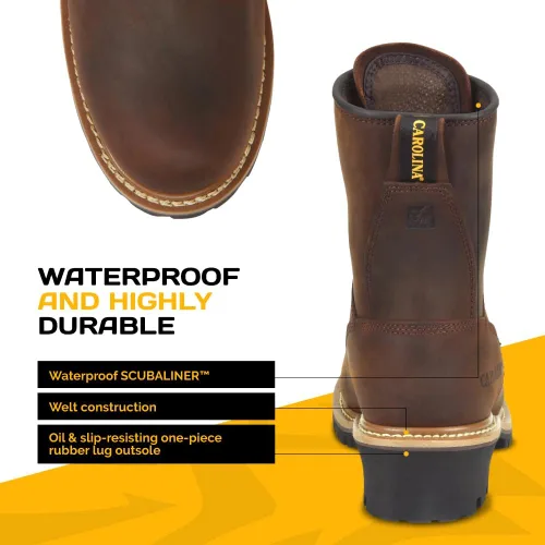 Vista 2 de Carolina - Botas estilo leñador para hombre (20 cm).