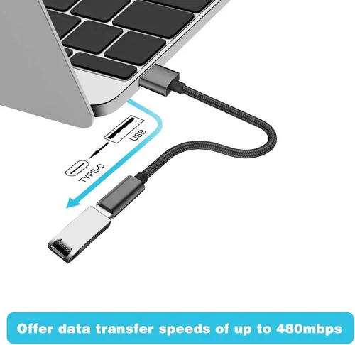 Vista 3 de Adaptador USB C hembra a USB macho (paquete de 2), adaptador de cable de carga tipo C a USB A, compatible con iPhone 16 15 15 Pro Max, iPad 2018
