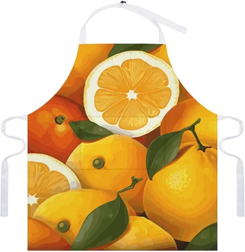 Vista 7 de MUSM Oranges And Lemons Apron，Classic Vintage Funny with Pockets Aprons,Adjustable Bib Waterdrop Resistant for Kitchen Cooking Restaurant BBQ