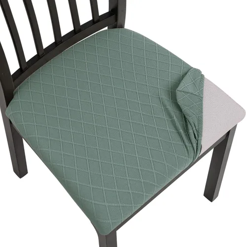 Vista 21 de SearchI Juego de 2 fundas de asiento para sillas de comedor, fundas de asiento elásticas con estampado, extraíbles y lavables, fundas de cojín