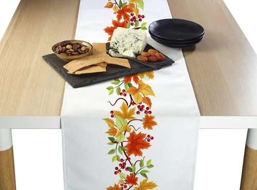 Vista 2 de Fabric Textile Products Servilletas de tela de cosecha de otoño Cuadros de 18 x 18 pulgadas Resistente a las manchas para un fácil cuidado