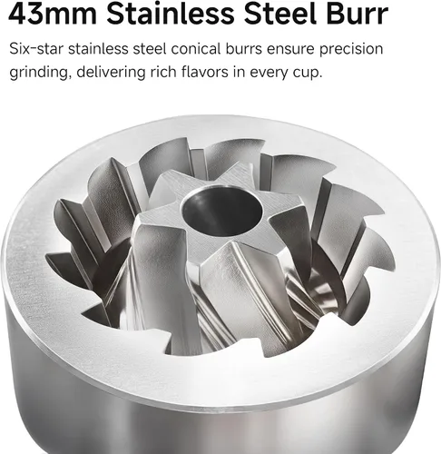 Vista 2 de HiBREW G4B - Molinillo de café manual con esfera ajustable externa, molino de rebabas cónicas de aluminio, ajustes numéricos y estuche de viaje