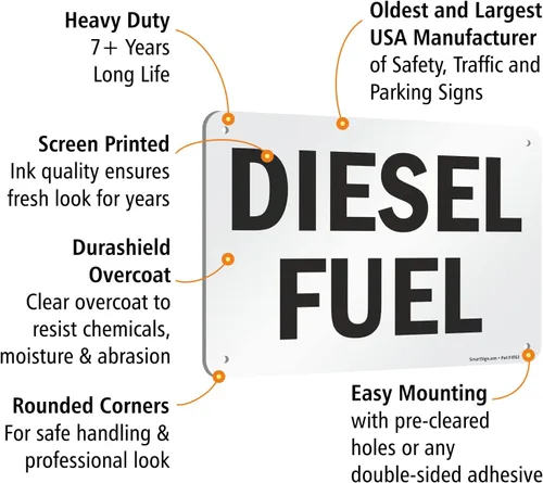 Vista 4 de SmartSign Letrero "Diesel Combustible" Aluminio de 7" x 10