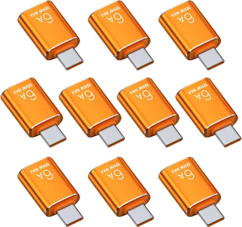 Vista 17 de BOMIE Adaptador USB C a USB, paquete de 10 unidades, 6A 120 W, carga rápida, transferencia de datos de 10 Gbps, USB C macho a USB 3.2 hembra OTG