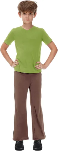 Vista 6 de Remimi Conjunto de ropa de Halloween para niños, conjunto de camisa y pantalones con bufanda roja, 3-14 años