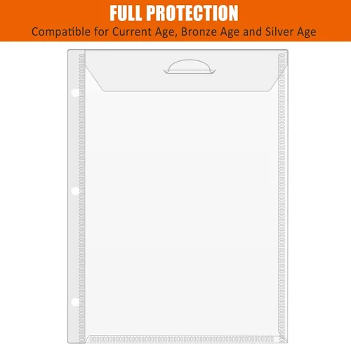 Vista 8 de Bolsas para cómics, fundas para encuadernación de cómics, paquete de 12 bolsas protectoras para cómics