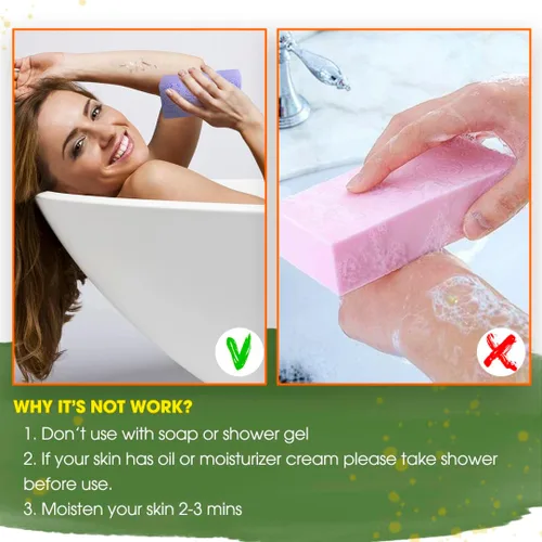 Vista 6 de Esponja exfoliante de baño, exfoliante de spa, esponja de ducha corporal de baño, removedor de esponja de piel muerta para adultos, bebés, mujeres