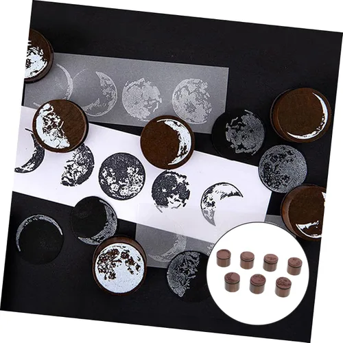 Vista 8 de 7pcs Scrapbook fases de fabricación redonda de tinta de arte diseñado para álbumes de recortes, diario de moda, letras decorativas y para luna
