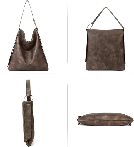 Vista 6 de CLUCI Purses and Handbags for Women Vegan Leather Hobo Bags Designer Tote Fashion Large Ladies Shoulder Bag