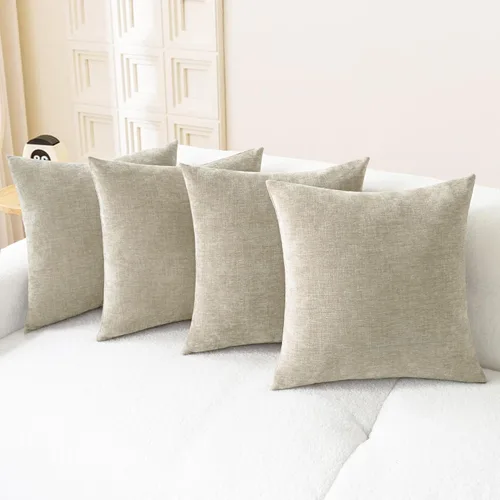 Vista 74 de CaliTime - Paquete de 2 fundas de almohada acogedoras para sofá, decoración del hogar, felpilla suave teñida sólida, 16 x 16 pulgadas, marrón Marrón