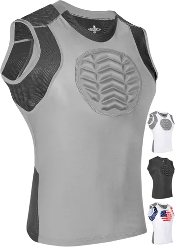Vista 8 de Exxact Sports Protector de pecho de béisbol juvenil, camisa acolchada para el esternón y corazón, protector de pecho de sóftbol para niñas y jóvenes