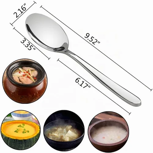 Vista 2 de Kekow Cucharas para servir buffet de acero inoxidable de 8 piezas