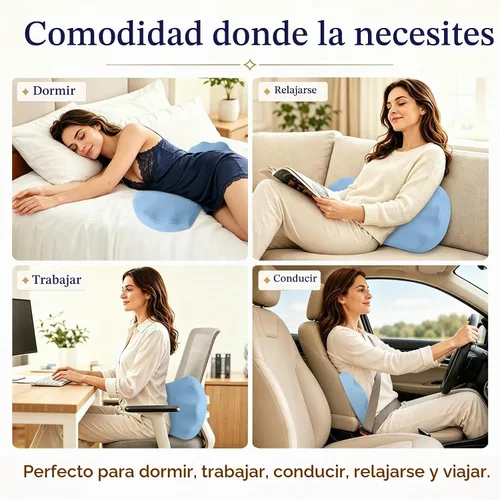 Vista 5 de Fledano Almohada de apoyo lumbar para dormir – Almohada de espuma viscoelástica para la parte baja de la espalda para la cama para aliviar el dolor