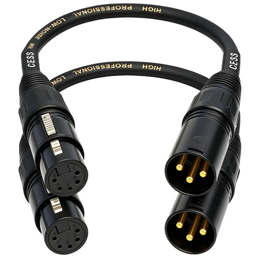 Vista 3 de CNCESS Adaptador XLR macho de 3 pines a XLR hembra de 5 pines, 6 pulgadas