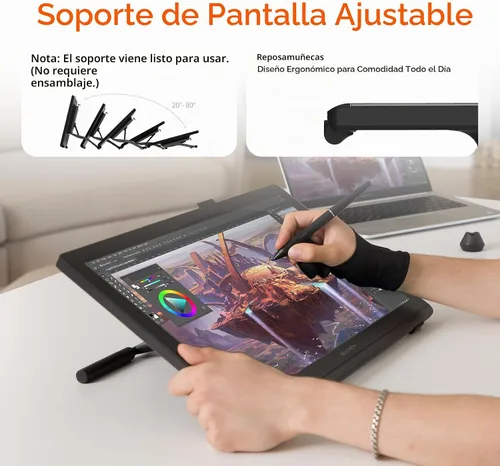 Vista 9 de GAOMON Tableta de dibujo Pro 19 con pantalla, 18.4" 4K UHD, presión de lápiz 16384