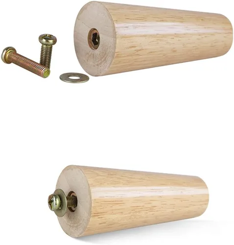 Vista 3 de Patas de madera maciza para muebles, patas de sofá cónicas, patas de mesa de café, patas de repuesto para armario, con accesorios, con perno M8
