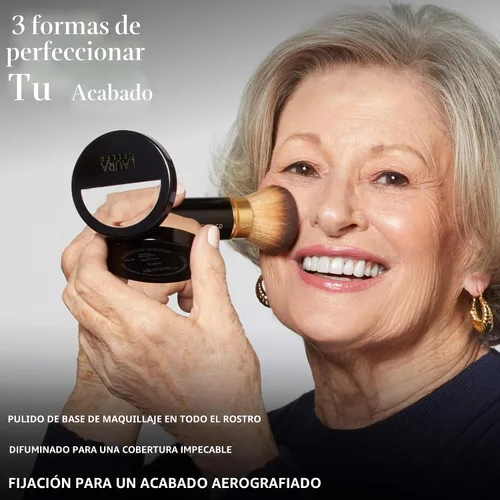 Vista 4 de LAURA GELLER NEW YORK - Brocha retráctil con mango de aluminio Kabuki, para todo el maquillaje facial y base para maquillaje facial líquido, crema