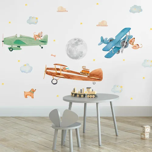 Vista 13 de Lipastick - Calcomanías de pared con temática de planetas y espacio para niños y niñas, calcomanías de vinilo para dormitorio de niños y niñas