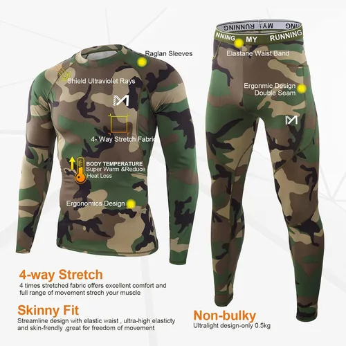 Vista 4 de MEETYOO - Ropa interior térmica para hombre, conjunto de calzoncillos largos, capa base de invierno, para esquí y correr