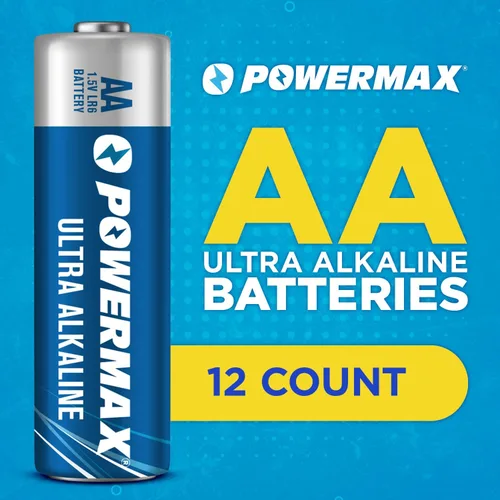 Vista 3 de Powermax 12 pilas AA dobles, paquete de ampollas alcalinas de larga duración para el hogar y la oficina, 10 años de vida útil