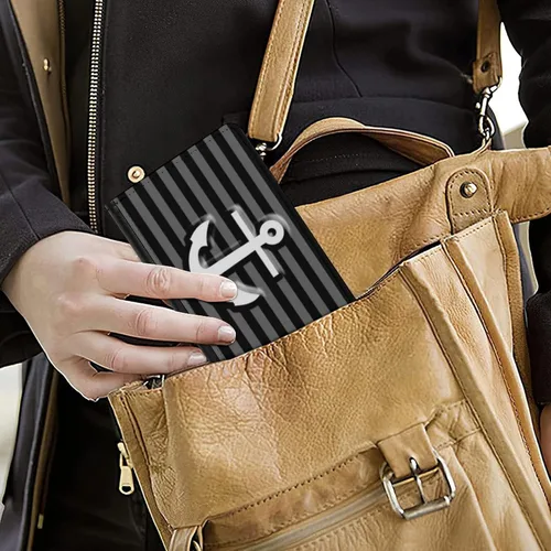 Vista 2 de Leather Passport Holder RFID Blocking Passport Wallet Travel Documents Protector with Credit Card Slots