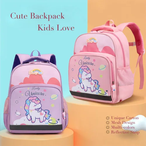 Vista 5 de LESNIC Mochila A8 para niños, Rosado, Mochilas para niños