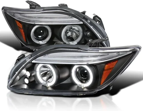 Vista 10 de SPEC-D TUNING Faros Proyectores de Doble Halo Negro Azabache con Lámparas LED Compatibles con Scion tC 2005-2010, Par de Faros Izquierdo + Derecho