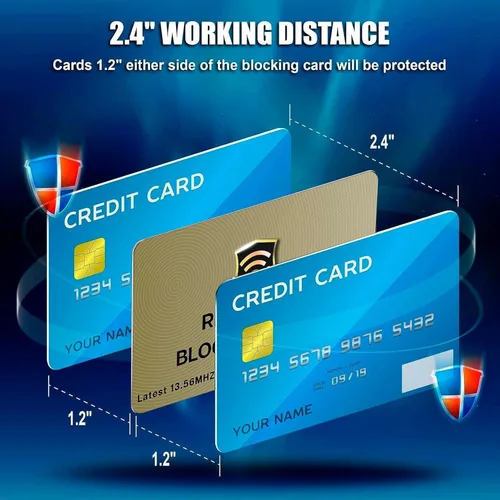 Vista 4 de SaiTech IT Tarjetas RFID, paquete de 5 tarjetas que protegen todo el monedero para hombres y mujeres, NFC sin contacto, protector de tarjeta