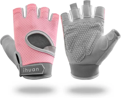 Vista 9 de Ihuan Nuevos Guantes de Entrenamiento Transpirables para Hombres y Mujeres - Sin Más Sudor y Protección Completa de la Palma para Gimnasio