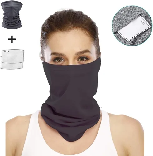 Vista 2 de YEKEYI Cubierta facial de verano con protección UV, bufanda para el cuello, bufanda mágica, protector solar, transpirable, protección contra el Negro