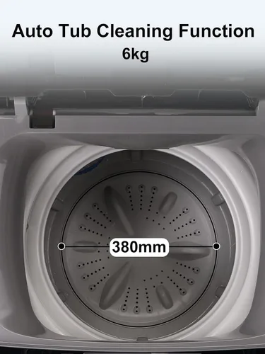 Vista 7 de KRIB BLING - Lavadora completamente automática con bomba de drenaje, lavadora compacta de 17.7 libras, 10 programas de lavado y 8 niveles de agua