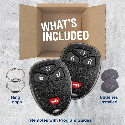 Vista 2 de KeylessOption Reemplazo de llavero de coche con control remoto de entrada sin llave para 15913421 con llave (paquete de 2)