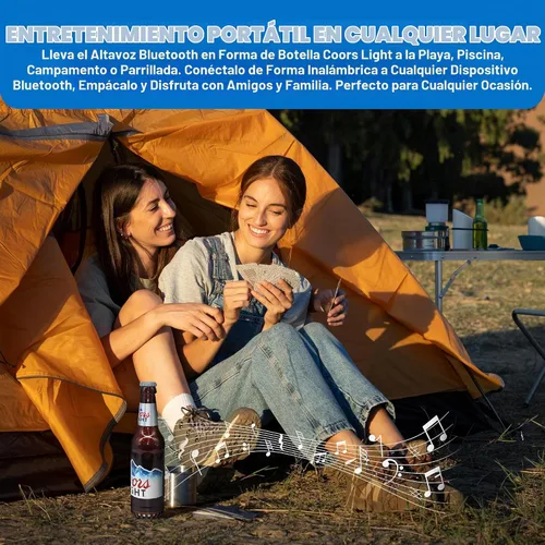 Vista 4 de Coors Light - Altavoz Bluetooth con Forma de Botella con Estéreo de Alta Fidelidad, Resistente a Salpicaduras, 6H de Reproducción y Puerto AUX