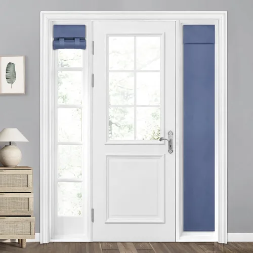 Vista 90 de HOMEIDEAS Cortinas 100% Opacas para Luces Laterales de Puerta Principal, Cubierta de Ventana de Puerta de Aula, Persianas de Privacidad
