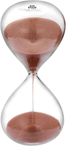 Vista 9 de Reloj de arena con temporizador de arena de 1 minuto con arena de color marrón, reloj de arena grande de 1 minuto, reloj de arena de 1 minuto