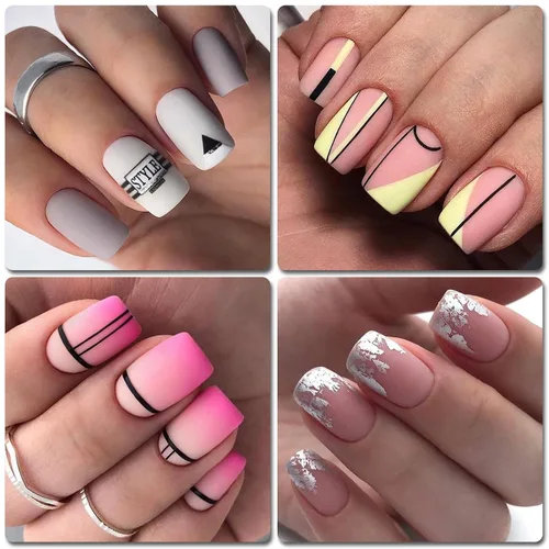 Vista 5 de LoveOurHome 576 uñas cuadradas a presión, uñas postizas medianas con pegamento mate, uñas acrílicas medianas a presión, uñas postizas cuadradas