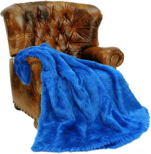 Vista 67 de Manta de felpa de piel sintética, manta de piel moderna, manta pequeña para bebé, pelo largo, color negro, peludo - Fur Accents (2 x 3 pies, negro)