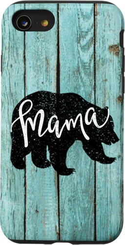 Vista 18 de Turquoise Woodgrain Rustic Farmhouse Shiplap Wood Mama Bear Case for iPhone 17