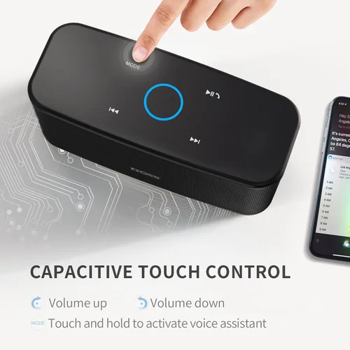 Vista 3 de DOSS SoundBox Plus Altavoz Bluetooth con Sonido Superior, Bluetooth 5.0, Emparejamiento Estéreo Inalámbrico, Micrófono Incorporado, 20H