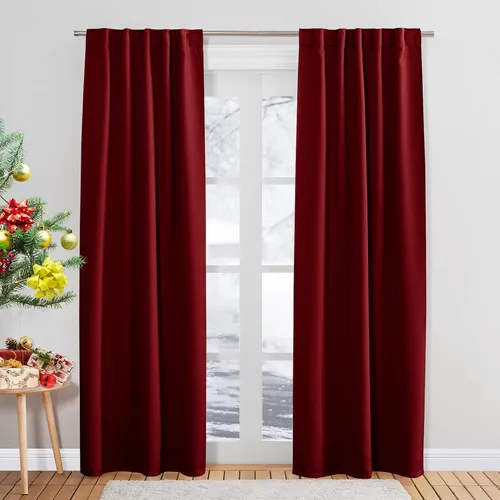 Vista 100 de PONY DANCE Cortinas cortas con aislamiento térmico para ventana pequeña, para guardería, baño, cocina, lavandería, caravana, sótano, 29 pulgadas