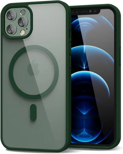 Vista 104 de oakxco Funda magnética transparente compatible con Magsafe, bonita funda delgada y transparente de poliuretano termoplástico no amarillenta, carcasa