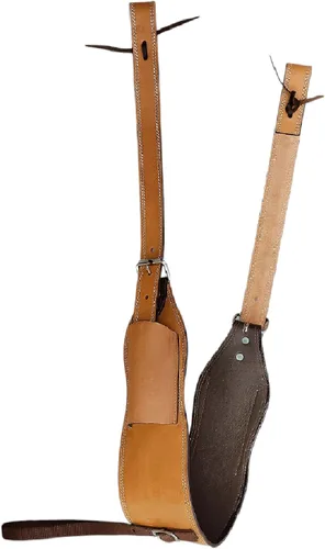 Vista 2 de Western Leather Cinch Billets and Back Girth Strap Adjustable Saddle Flank Cinch with Stainless Steel Buckle Durable Horse Riding Tack