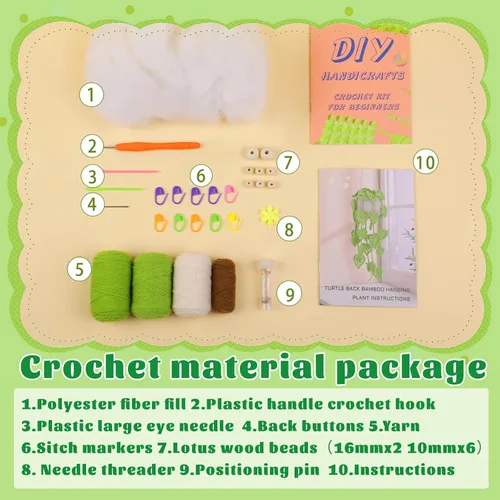 Vista 2 de Kogyxe Kit de Ganchillo para Principiantes, Kits de Inicio de Ganchillo Amigurumi con Tutoriales en Video Paso a Paso, Paquete de Inicio de Tejido
