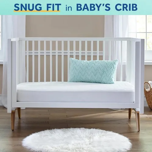 Vista 3 de Colchón de cuna Sealy Baby Butterfly Knit transpirable, certificado GREENGUARD GOLD, hecho en EE.UU., espuma premium, funda lavable y fácil