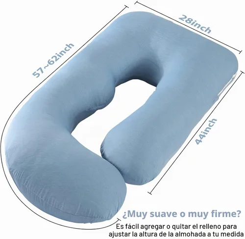 Vista 6 de Elover - Almohada de embarazo en forma de U, soporte de maternidad de cuerpo completo