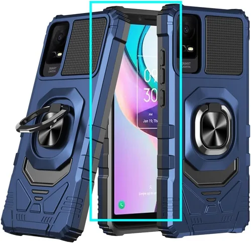 Vista 12 de Funda para TCL Nxtpaper 70 Pro 5G con protector de pantalla y soporte de anillo magnético