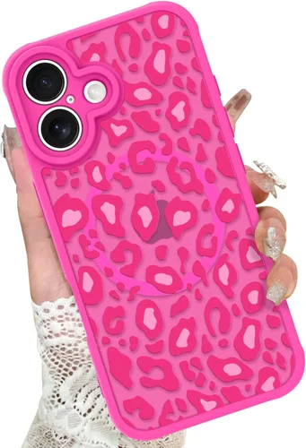 Vista 7 de KANGHAR - Funda para iPhone 11 [Compatible con Magsafe] Patrón estampado de leopardo Lindo guepardo Funda protectora magnética para niñas, mujeres