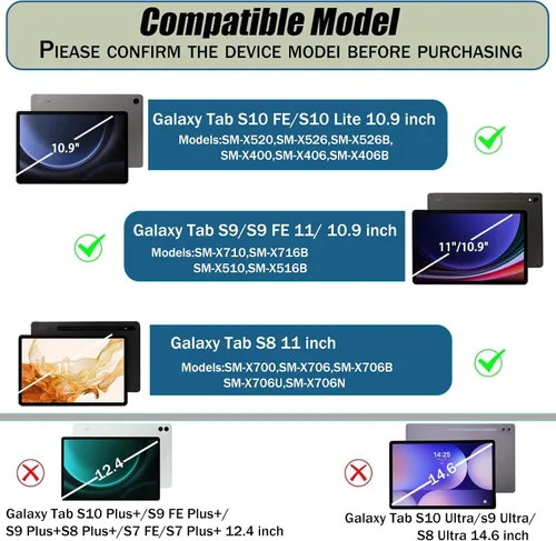 Vista 2 de Funda de teclado para Samsung Galaxy Tab S10 Lite / S10 FE / S9 FE / S9 10.9-11 pulgadas - Ratón y teclado desmontable, funda protectora delgada