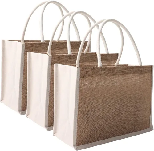 Vista 17 de Bolsas de yute de arpillera de 12.5 x 8.6 x 5.8 pulgadas [12 piezas] con 12 piezas de marrón