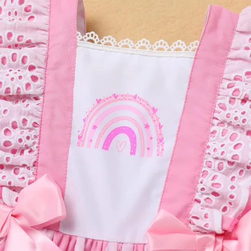 Vista 5 de Vestido tutú de verano para niña, sin mangas, a cuadros, vestido de fiesta de cumpleaños, vestido de fiesta con lazo de flores y diadema